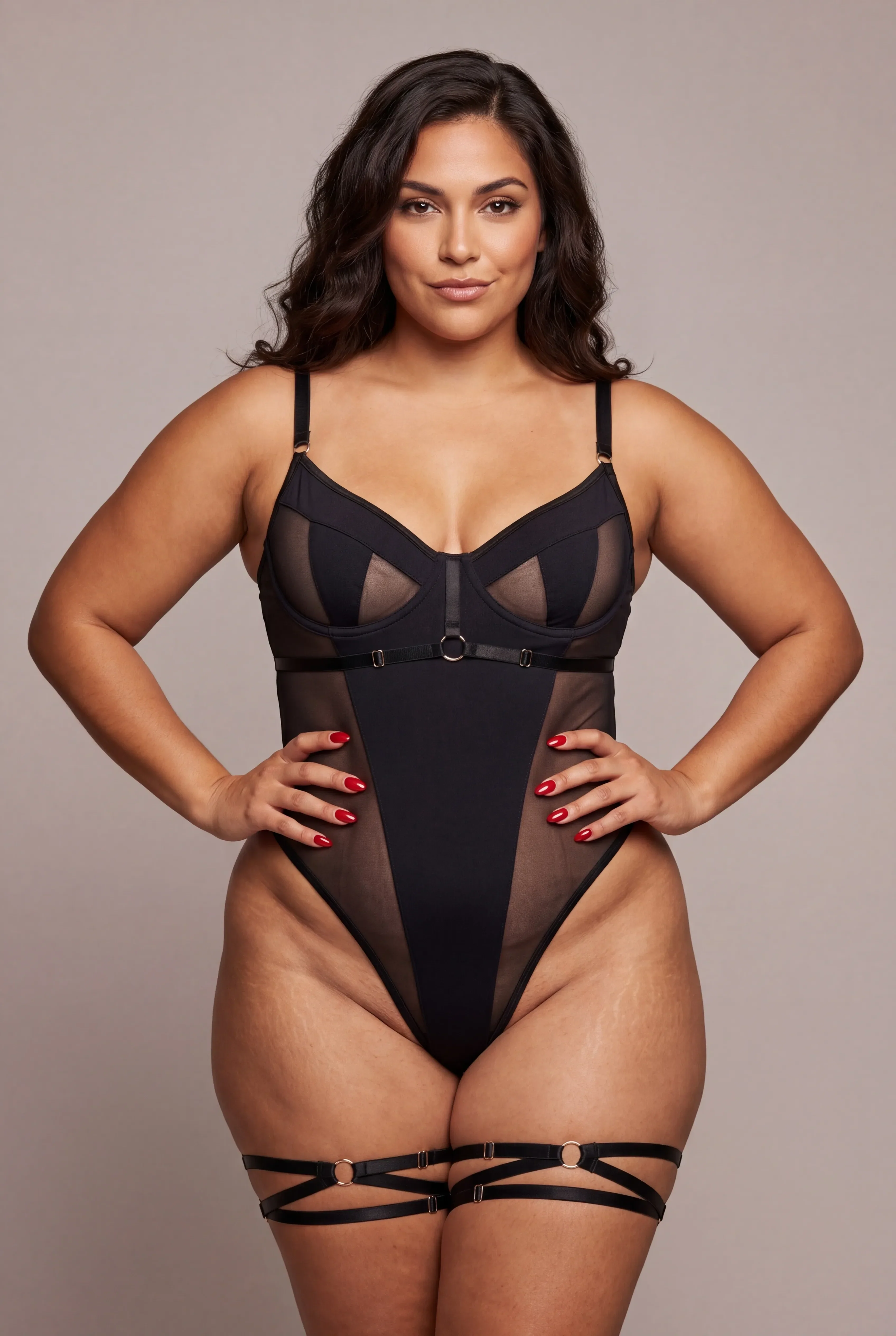 Body avec tour de cuisses - NOIR SAUVAGE - Image 3